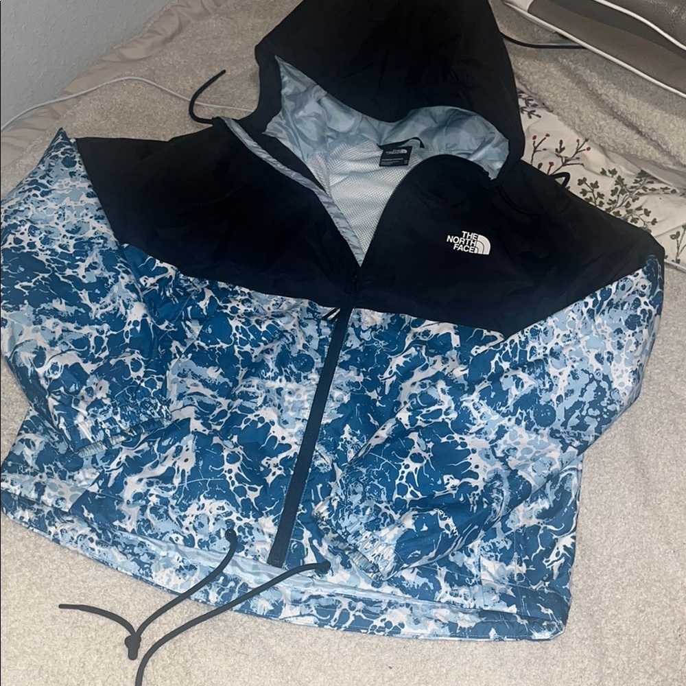 The North Face Black and Blue Patterned Jacket